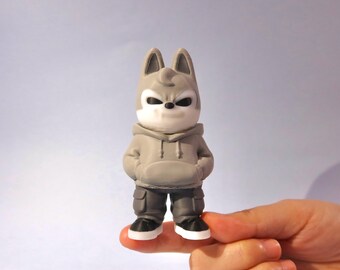 Figurina stampata in 3D di Evil Wolf Chan / SKZOO KPOP da collezione