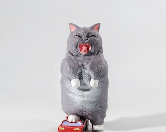 Fat Cat #2 - Cat Figurine.Handmade Cat Ornament.Cat Gifts.