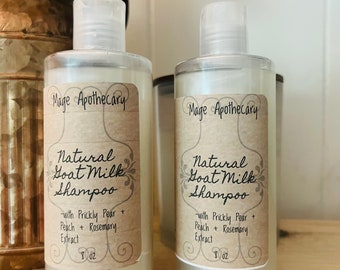 Etsy Best Seller Organic Goat Milk Shampoo with Prickly Pear, Peach and Rosemary extract