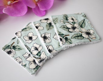 4er Pack | Individuelle nachhaltige Waschpads wieder verwendbar waschbare Reinigungspads plastikfrei Abschminkpads "flower fairy collection"