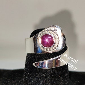 Handmade Star Ruby Ring: Minimalist 925 Sterling Silver, July Birthstone