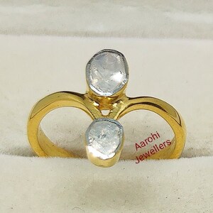 Natural Polki Diamond Ring, Engagement Ring, 925 Sterling Silver Ring, Handmade Diamond Ring, Wedding Ring, Gift For Her.