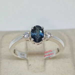 London Blue Topaz Ring, 925 Sterling Silver, Blue  Gemstone Ring,  Topaz  Wedding Bridal Ring, Anniversary Ring For Women ,Promise Ring.