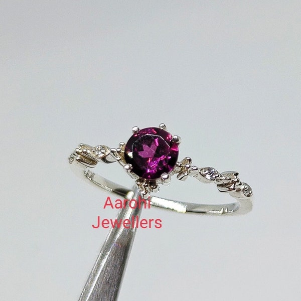 Rhodolite Garnet Ring, AAA Quality Garnet Ring,  Minimalist Garnet Ring, Statement  Ring, Dainty Ring Wedding Ring, garnet cocktail ring.