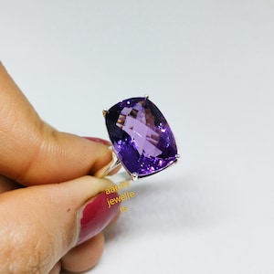 Handmade Sterling Silver Amethyst Ring: February Birthstone Gift