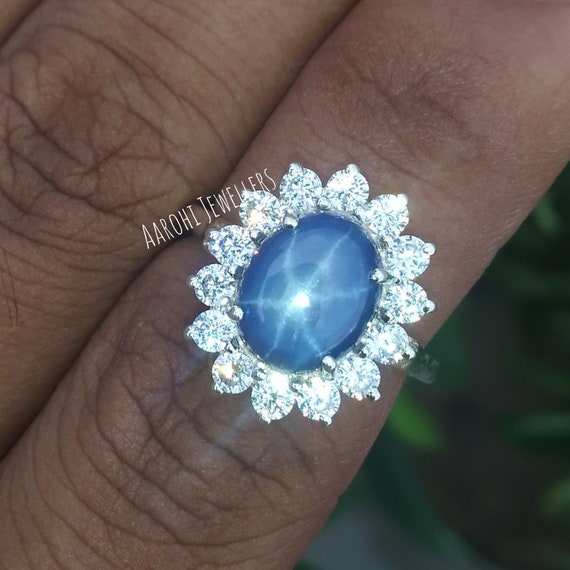 Bague saphr bleu étole bague de fançalles bague dargent | Etsy