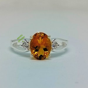 Natural Yellow Citrine Ring,925 Sterling Silver, Minimalist ring, Statement Ring, Ladies Citrine Ring, November Birthstone, Own Gift Her
