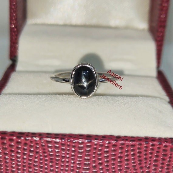ブラックスターsilverring Black Star Ring: Handmade Sterling Silver Minimalist Ring - Etsy