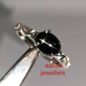 Vintage Black Star Ring, Engagement Ring, Sapphire Gemstone , 925Sterling Silver,  Black Star sapphire Ring, Anniversary Women Gift For Her.