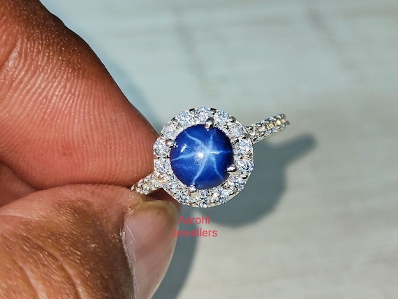 Buy Blue Star Sapphire (DF) and Multi Gemstone Floral Ring in Platinum Over  Sterling Silver (Size 9.0) 10.20 ctw at ShopLC.