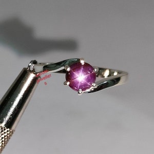 Sterling Silber Stern Rubin Ring, Minimalist Juli Geburtsstein