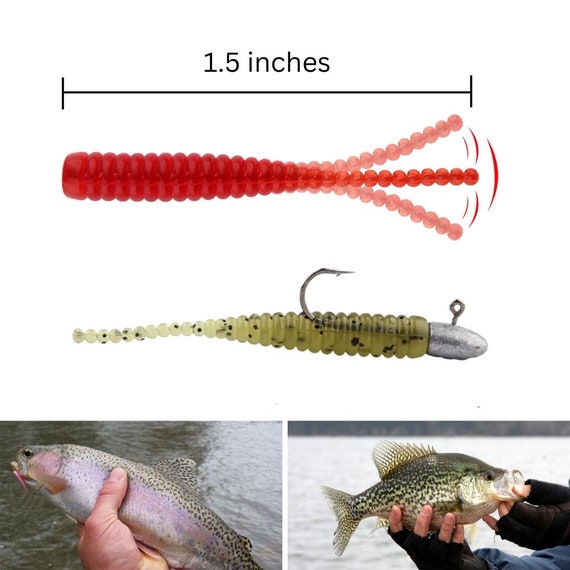 Micro Ultralight Finesse 1.5 Crappie Panfish Trout Soft Plastic Bait 10  Count 