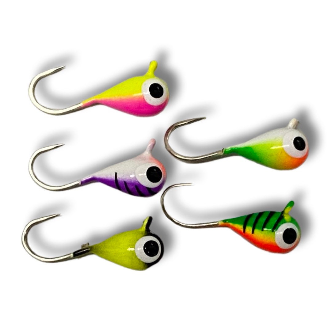 5mm Tungsten UV Glow Ice Fishing Jig set of 5 Etsy