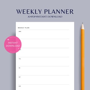 Weekly planner | A5 undated printable insert | 2 page simple schedule sheet | WO1P Layout template | Grid notes paper PDF | Digital download