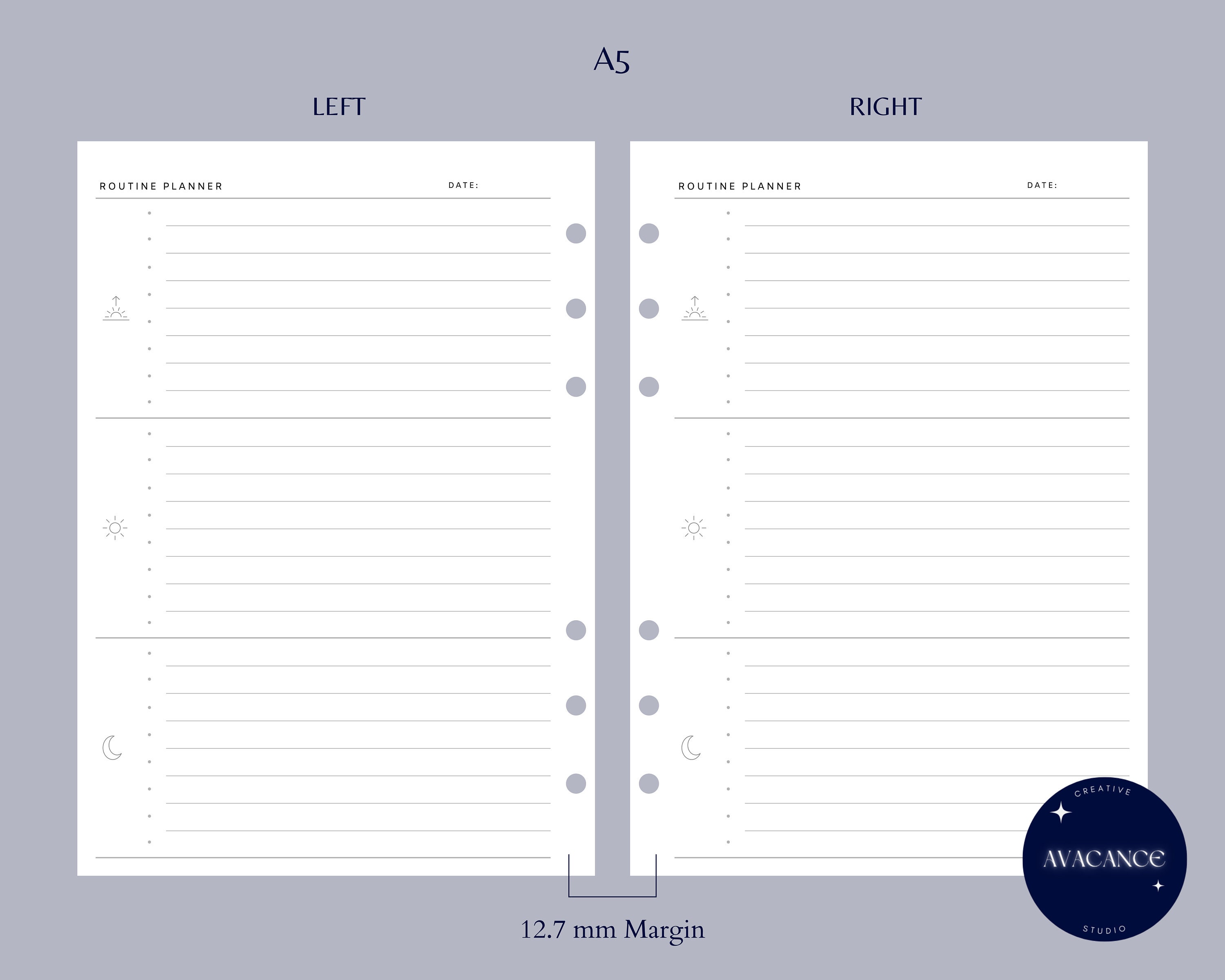 Layout For Daily Routine Daily Routine Planner | A5 Undated Printable Insert | Habit Tracker ...