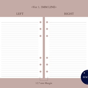 Notes Paper Set | Personal Wide Printable Insert Pdf | Simple Layout ...