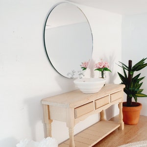 Dolls House Modern Large Round Mirror, Miniature Mirror, 12th Scale Mirror (MIR-1)