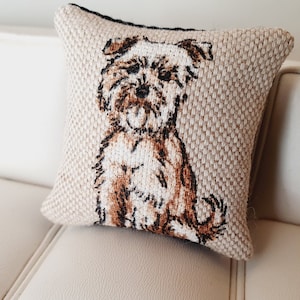 Dolls house 1x Dog cushion, Choice of Dog, 12th scale cushions, miniature cushion image 1