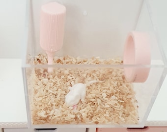 Miniature Mouse Cage, 1:12 Scale Dolls House Accessory