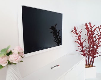 Poppenhuis moderne flatscreentelevisie, met afstandsbediening, miniatuur-tv, schaal 12 (TVFLAT)