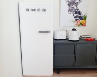 Dolls House Modern Kitchen SMEG Fridge, Choice of Colours,  1:12th Scale, Miniature fridge (K-FR-8)