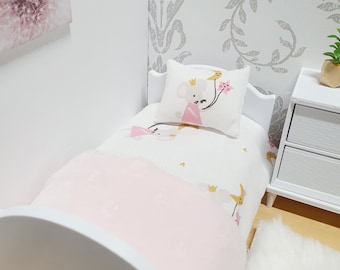 Dolls House Junior Bedding Set – Pretty Mouse Theme, 1:12 Scale