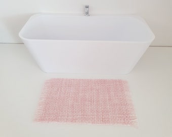 Dolls House Lovely Coloured Fabric Bath Mat,  1:12th Scale, Miniature Mat