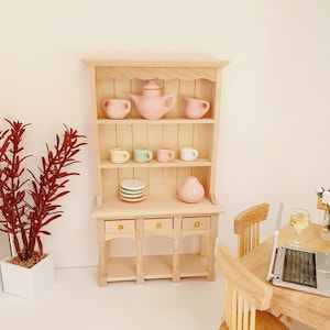 Puppenhaus Moderne Holzkommode mit 3 Schubladen zum Öffnen 1:12 Miniatur (DR1)