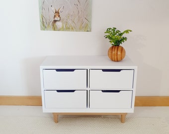 Dolls House Modern Sideboard with 4 opening drawers, Choice of Colours 1:12th Scale, Miniature chest of drawers (UN-5-D2-L1)