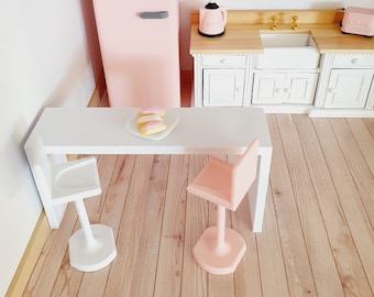 Dollhouse Modern Bar Stool, Miniature Furniture, 1:12 Scale