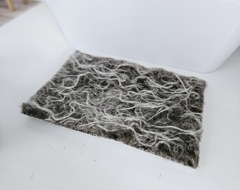 Dolls House Fur Fabric Bath Mat | Choice of Colours | 1:12th Scale | Miniature Mat