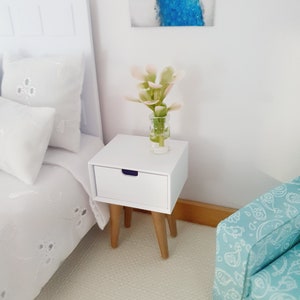 Dolls House Modern Bedside Table with 1 Drawers, 1:12th Scale, Miniature Side Table BRBS3 image 3