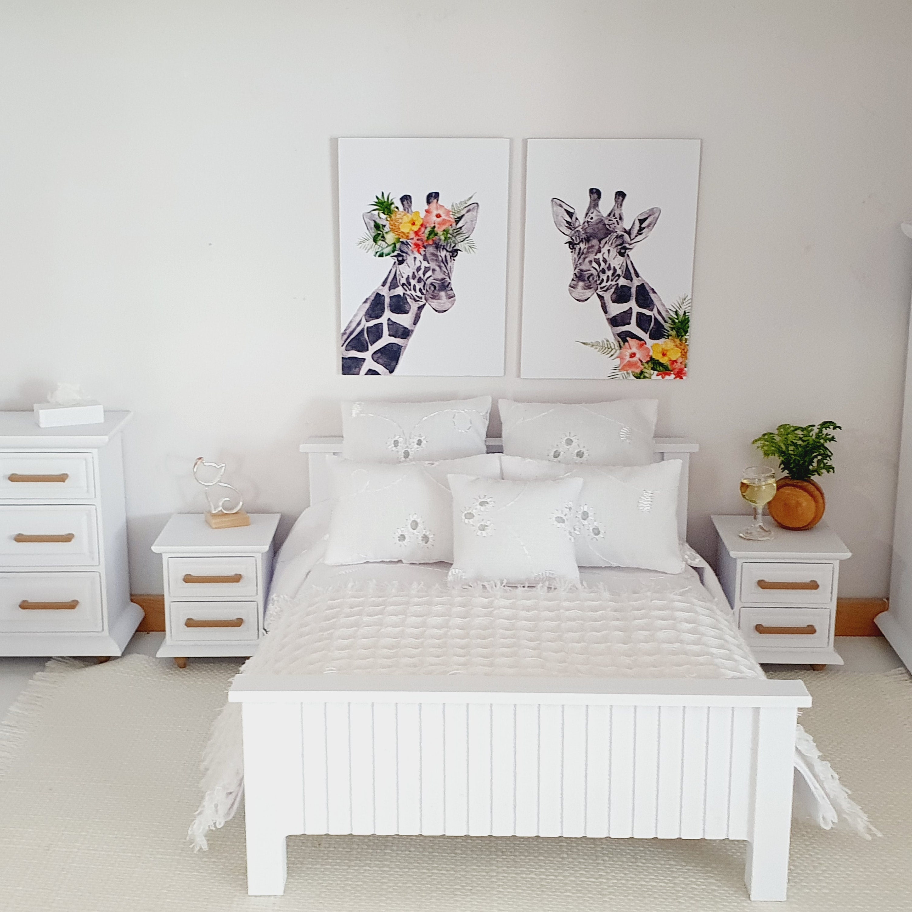 Bedroom Ideas Diy Miniature Bed Doll Bed 1/12 Dollhouse Bedroom