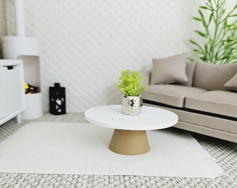 Dolls House Modern Coffee Table, 1:12 Scale, Choice of Leg Colours, Miniature Coffee Table