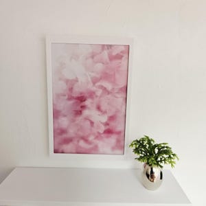Dolls House Modern Framed Wall Art, Pink Design print, 12th scale, miniature wall picture for any room