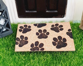 Dolls House Cork Door Mat 1:12th Scale, Miniature mat, choice of designs