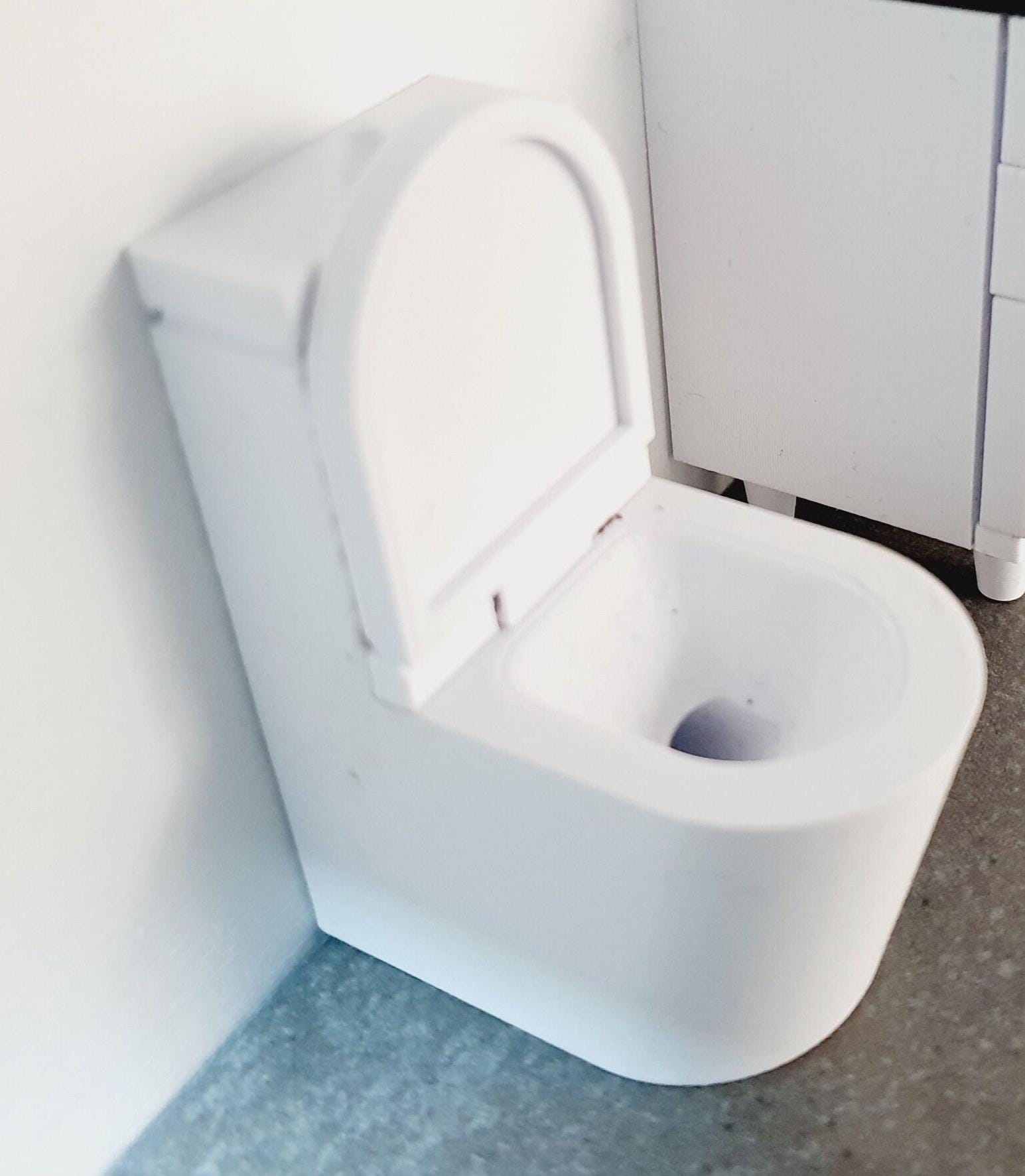 Panneau D'évier De Salle De Bain Pour Maison De Poupées 1/12ème - Résine Bleu Et Or - Neuf