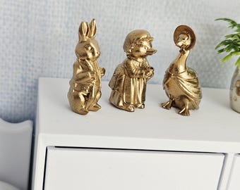 Dolls House Peter Rabbit Ornament Set, Set of 3, 1:12 Scale, Miniature