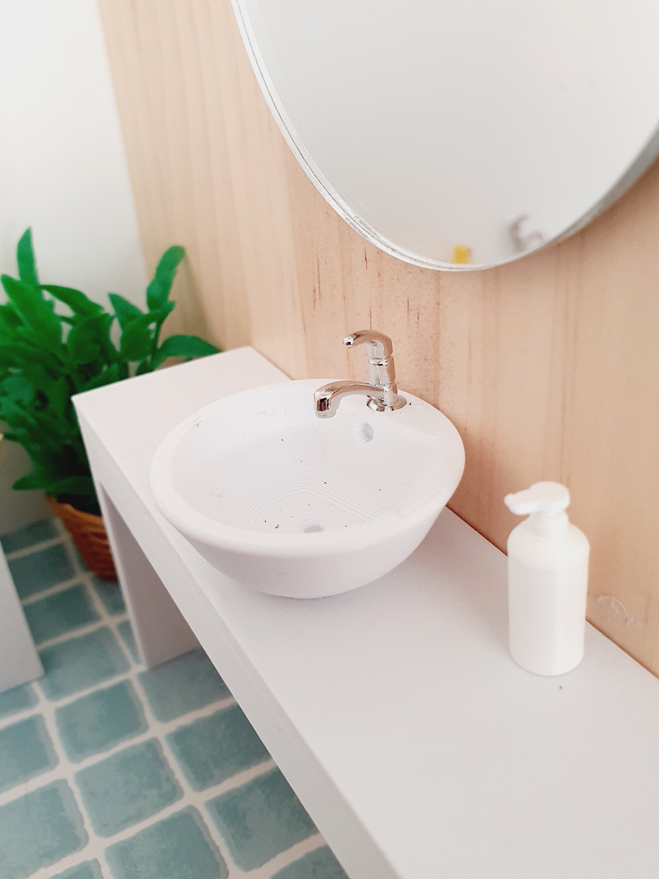 Odoria Lavabo Y Armario Para Casa De Muñecas – Mueble De Baño Vintage A Escala 1:12, Con Fregadero Realista Y Puerta Abatible, En Color Blanco