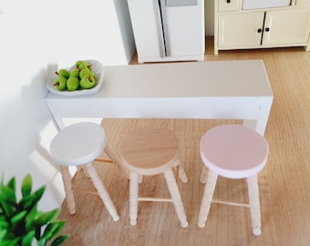 Dolls House Modern Console Table, Miniature Breakfast Bar 1:12 Scale