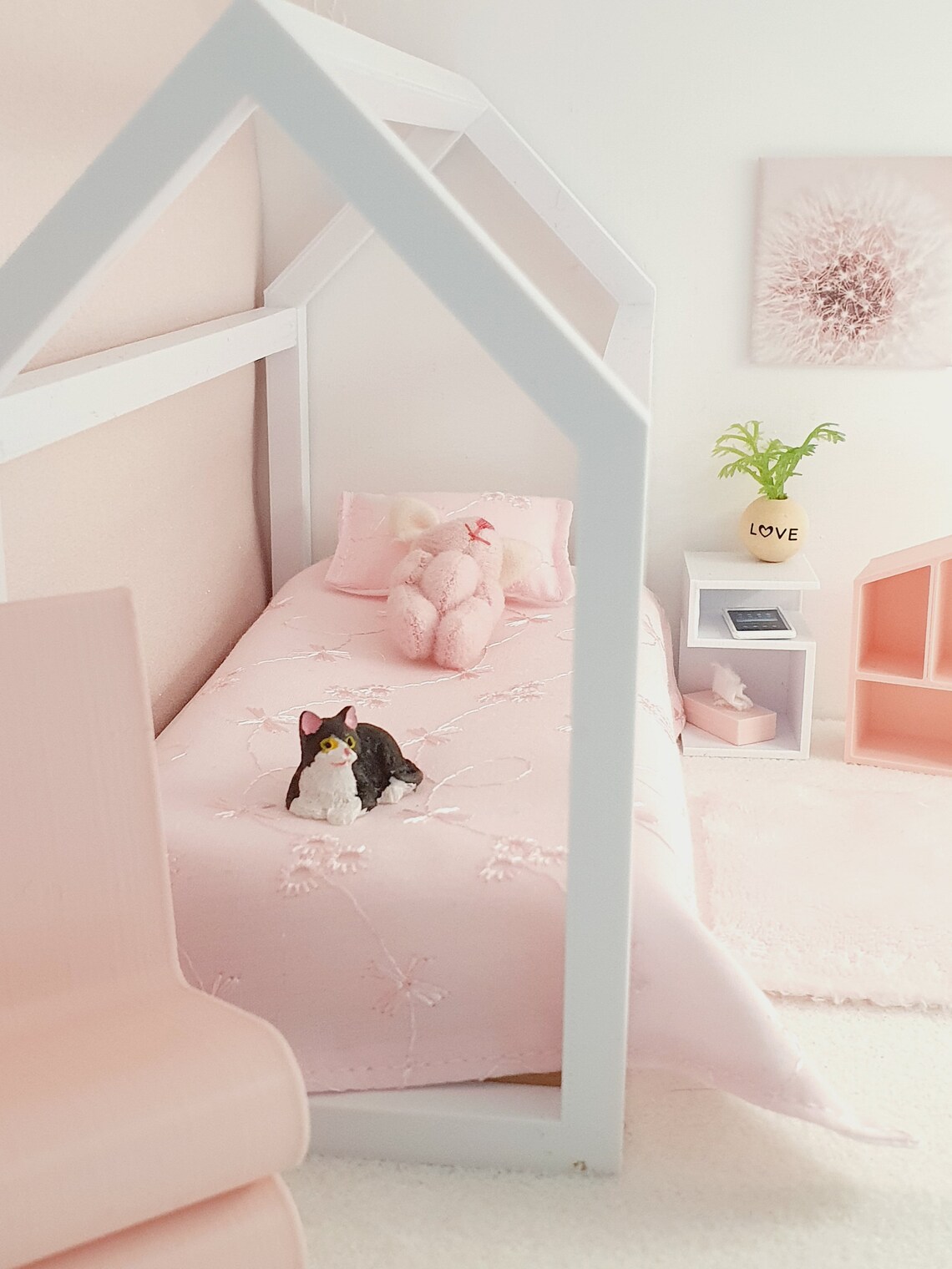 Dolls House Single House Bed With Mattress Choice of Colours Etsy