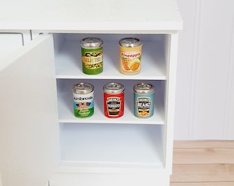 Odoria Mini Boîtes De Conserve 1/12 – Lot De 5 Pour Maison De Poupée, Décoration Métal
