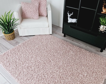 Dolls House Boucle Rug | 1:12 Scale Miniature Rug (16cm x 12cm)