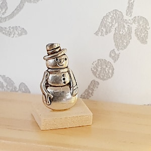 Dolls House Small Christmas Ornament on a wooden stand, 1:12th Scale, Miniature Ornament on a stand