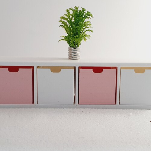 Melody Jane Dollhouse 4 Modern Purple & Pink Cube Storage Boxes - 1:12 Scale Miniature