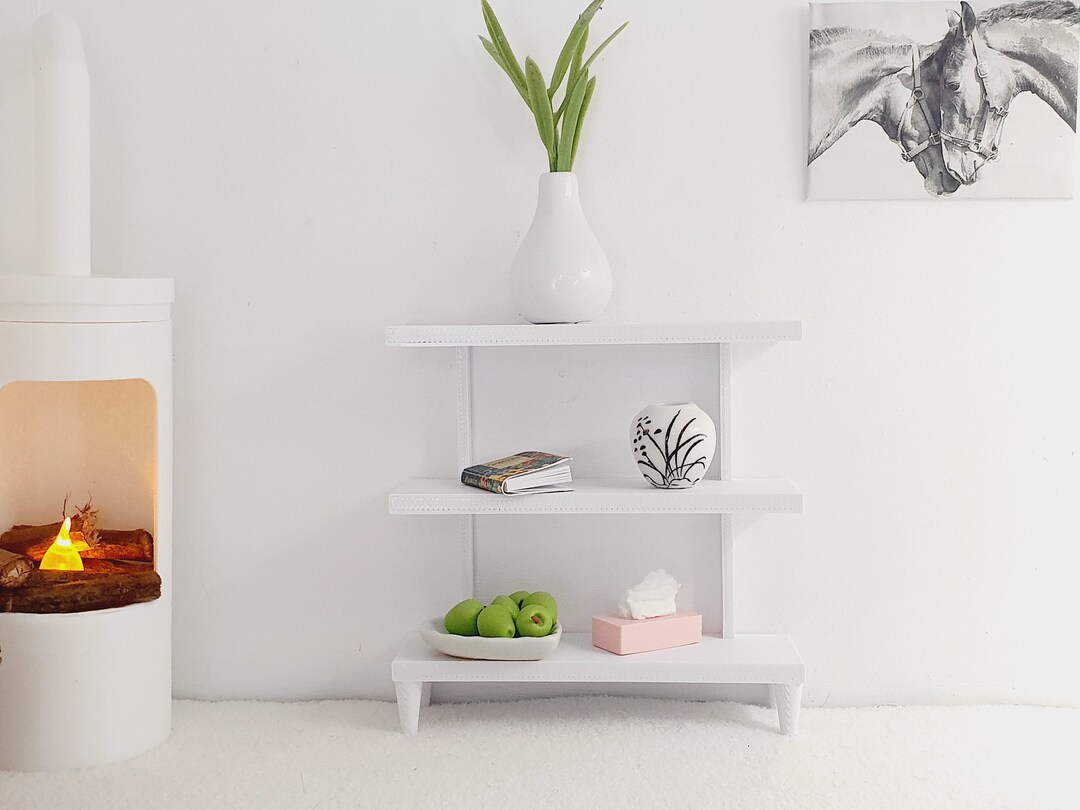 Dolls House Modern Shelving Unit, 1:12th Scale, Miniature Shelves ...