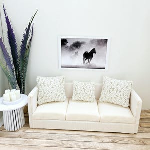 Dolls House Modern Framed Wall Art, Horse print, 12th scale, miniature wall picture for any room