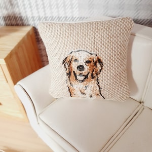 Dolls house 1x Dog cushion, Choice of Dog, 12th scale cushions, miniature cushion image 10