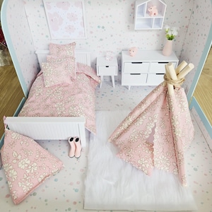 Dolls House in a Travel Suitcase, Pretty Pink Capel design, 12th Scale, Miniature case