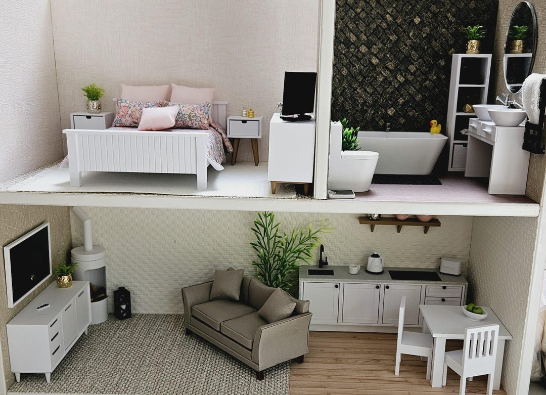 Modern Dolls House Furniture Pack Choose by Room or Furnish the Whole